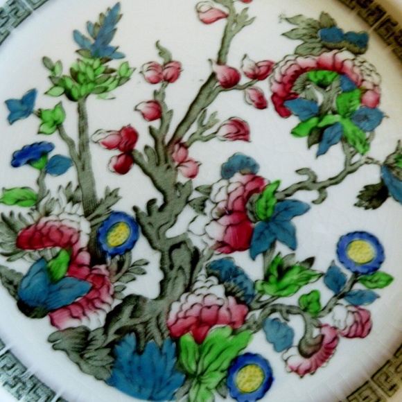 Johnson Brothers England Indian Tree Green Greek Floral pattern Dinner Plate 10" - Picture 2 of 8